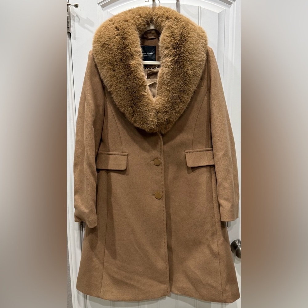 Kate Spade Faux Fur Coat EUC